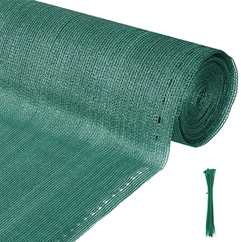 Izrielar Brise-vue 1,2 x 20 m, filet d'ombrage avec serre-câble, tissu PEHD 150 g/㎡, degré d'ombrage, protection UV, balcon, balustrade, terrasse, grillage d'ombrage, vert