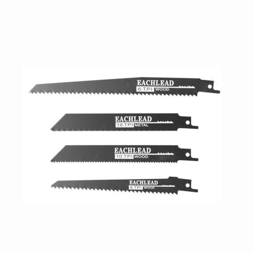 Scie Sabre Sans Fil, Scie Alternative Électrique avec 4 lames, compatible avec Makita 18V batteries, pour métal, bois, tuyaux en PVC, l'élagage des arbres (4 Saw Blades)