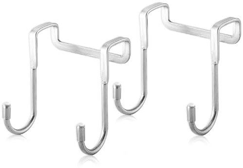 JOYVOX 2Pcs Over Door Storage Hooks - Double Hanger for Efficient Space Utilization