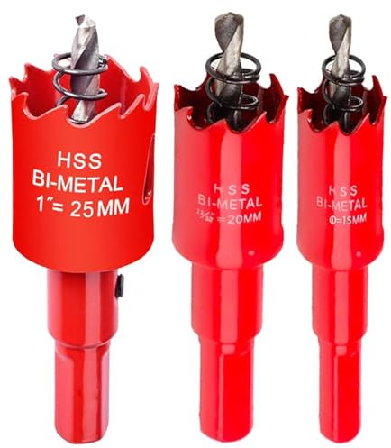 NIYATA 3pcs Bi-Metal Hole Saw Set (16mm, 20mm, 25mm),Hole Cutter for Wood,Plastic,UPVC,MDF & Plasterboard,Durable Drill Bit Kit for Precise Cutting