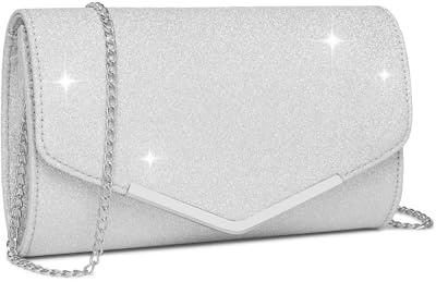 Miss Lulu Pochette Femme en Daim avec Chaîne - Mini Sac à Main de Soirée, Clutch Pratique pour Mariage et Saint-Valentin, Idéal pour Fêtes et Cérémonies