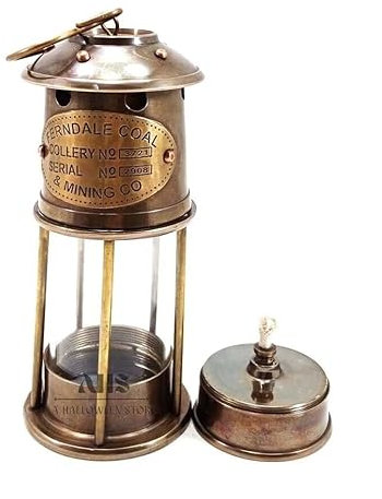 Ottone Antico Lavoro Nautico Minatore Lampada Nave Olio Lanterna Marittimo Regalo