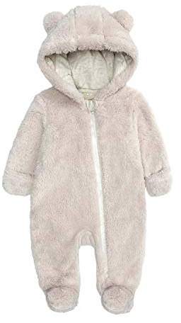 KIDDLETOWN Baby Snowsuit Newborn Winter Hooded Romper Fleece Snowsuit Baby Zipper Jumpsuit Cartoon Bear Winter Coat for Girls and Boys 0-3 Months