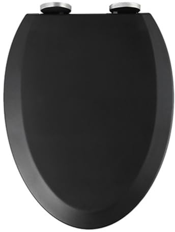 Asiento de Inodoro Negro en Forma de V con Cierre Suave, liberación rápida para una Limpieza sin Esfuerzo, Compatible con inodoros de 36 x 45 cm.