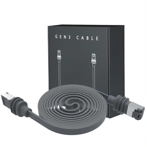 Elfcam - 12 m platt Ethernet-kabel, Cat6A, STP, 26AWG, 500 MHz, 10 Gbps, lämplig för Starlink Gen 3/Mini expansionskablar och annan nätverksutrustning, kan installeras i olika miljöer.