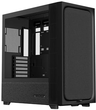 TRYX FLOVA Boîtier PC ATX tour intermédiaire en tissu respirant en verre trempé ATX ventilateur silencieux à flux croisé trois modes de vitesse Boîtier d'ordinateur Boîtier d'ordinateur 360 mm Support