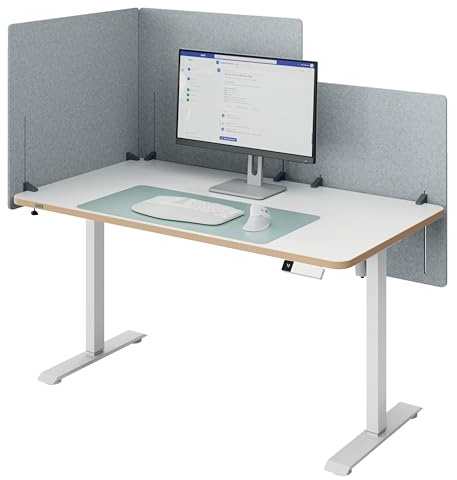 Leitz höjdjusterbar skärmvägg - Steglös höjdjustering i ljuddämpande material och säkert klämfäste - 80 x 70 cm