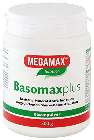 Megamax Basomax Basenpulver 300 g Vegan | für ausgeglichenen Säure-Basen-Haushalt mit Magnesium Calcium und Zink | Pulver für Basenfasten