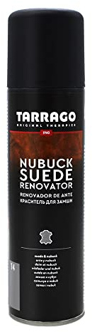 Tarrago Nubuck Suede Renovator 250 ml | Spray Impermeabilizante | Renovador para Zapatos, Bolsos, Textil, Ante y Nubuck | Waterproof - Agua y Lluvia ((14) Gris Acero)