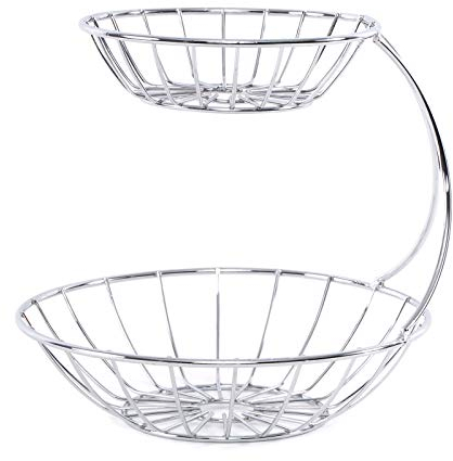 DESIGN DELIGHTS OBST ETAGERE STAGE | 24 cm, Eisen, zweistöckig | Metall Obstständer, Früchteschale, Brotkorb