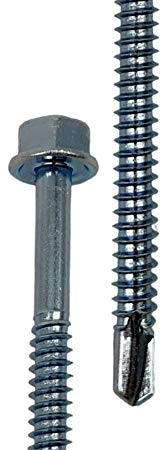 DOJA Industrial | Viti Autofilettanti Testa Esagonale Senza Rondella | Misura: 6,3 x 100 | 50 Pezzi | Zincato | Uso: Lastre Ondulate, Lamiera Tetto | Compatibile: Ferro, Alluminio, Legno, Acciaio