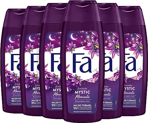 Fa Pflegendes Duschgel Mystic Moments mit dem edlen, verzaubernden Duft von Passionsblüten, 6x 250 ml