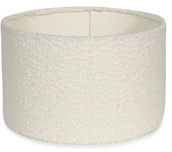 MiniSun | Small Modern Cream Boucle Drum Light Shade | Lamp Shades, Home Décor & Improvement Essential | 250mm Shade Width