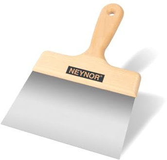 NEYNOR® - Cuchillo de revestimiento, de acero inoxidable, 180 mm, espátula de fachada de hoja plana, cuchillo para recubrir con hoja – mango de madera – Made in EU