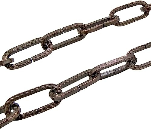 10m Eisenkette Braun gehämmert ø 3mm strukturiert Kette Ringkette Leuchtenkette Brüniert Tragkraft 5 kg