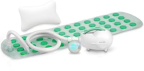 SereneLife Bubble Bath Mat - Portable Spa Bubble Bath Massager with Waterproof Bath Light & Pillow, Adjustable Bubble Intensity, Easy Button Control, Remote Control