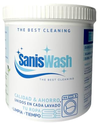SanisWash, Detergente en Cápsulas con Oxígeno Activo, Detergente para Lavadora, Eficaz Incluso a 20º, Elimina el Olor en la Ropa Deportiva, Ropa Limpia y Fresca, 21 Cápsulas