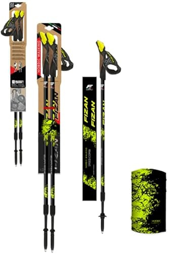 Fizan Speed Combi – Limited Edition – Nordic Walking Pole for Men and Women, Telescopic, Aluminum, Free Functional Scarf Included, The World's lightest Pole 185g