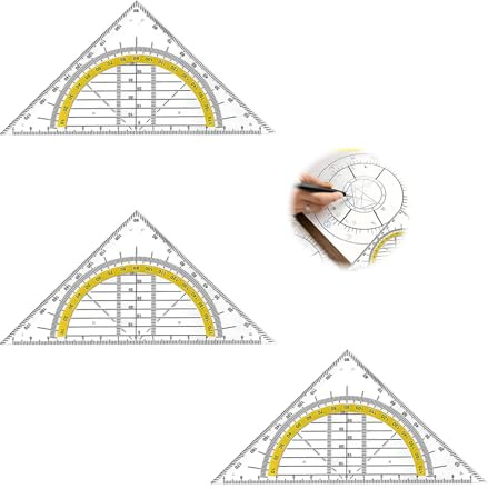 3pcs Transportador de Angulos de, 14 cm, Adecuado Para la Escuela, la Universidad o la Oficina