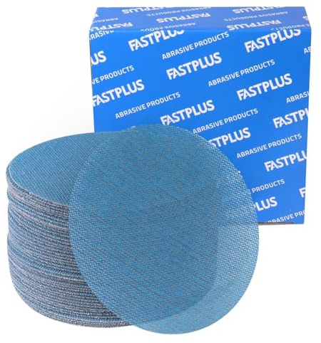 FASTPLUS Disques Abrasifs 150mm Grain 120 Filet Céramique Papier à Poncer Anti Poussière Papier de verre Disque de ponçage pour Ponceuse Orbitale