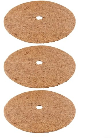 YJDOORPLAY Dischi per pacciamatura in cocco per la protezione delle piante, tappetino in fibra di cocco naturale con elevata ritenzione idrica per vasi da fiori, giardino, balcone e piante da interno