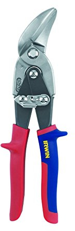 IRWIN 10504315N - Tijeras corta chapa corte curvado 20SL, curvas rectilíneas, en ángulo y a la izquierda