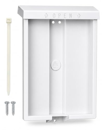 SourceOne 8.5” x 11” Outdoor Realtor Style Brochure Holder with Lid – White – UV Resistant