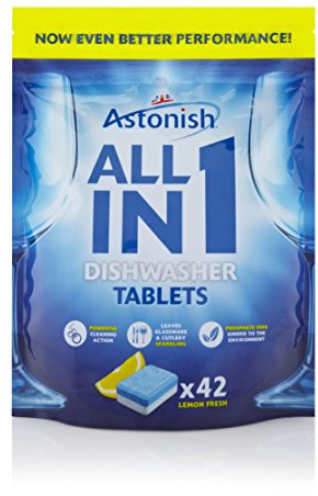 84 Tabs x Astonish 5 in 1 Dishwasher Tablets with Added Salt & Rinse Aid Lemon
