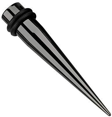 Treuheld® Dehnstab mit Gummiringen - Schwarz - 7mm - Chirurgenstahl/Edelstahl Ohr Expander - Piercing Dehner & Flesh Tunnel Dehnungsstab