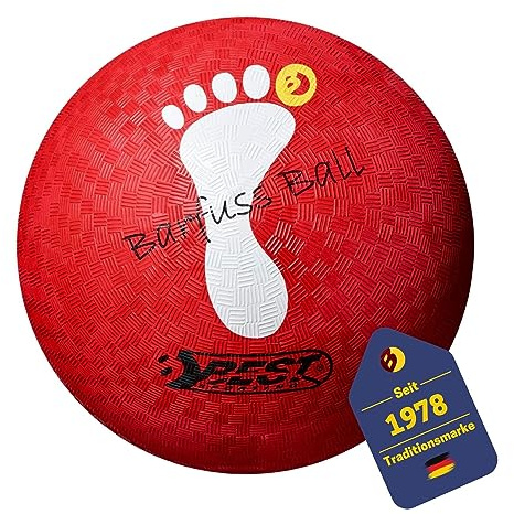 BEST SPORTING Barfuß Fußball I Leichter Ball Größe 5 I roter Sportball I hochwertiger Kickball I Kinder Spielball aus Soft-Gummi I Strandball für Drinnen und Draußen geeignet I Ball Kinder