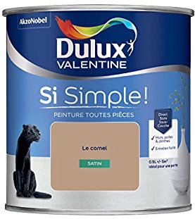 Dulux Valentine Peinture Si Simple Peinture Intérieure Toutes Pièces - Peinture Mur et Plafond, Porte et Plinthe - Couleur : Le Camel - 0,5 L
