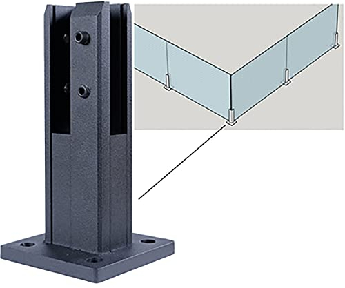 Glass Railing Post Aluminium-Glasgeländerklemmen mit Endkappen mit Schlitzen, bodenmontierter Glas-Poolzaun-Balustradenpfostenclip for Glas-/Kunststoff-/Holz-/Acrylplatten ( Color : Corner Post )