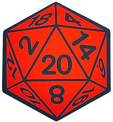 getDigital RPG Würfel W20 Badematte - Badteppich für Geeks, Nerds und Rollenspieler, Rutschfester Duschvorleger fürs Badezimmer - Rot Schwarz, 60,5 x 40 cm