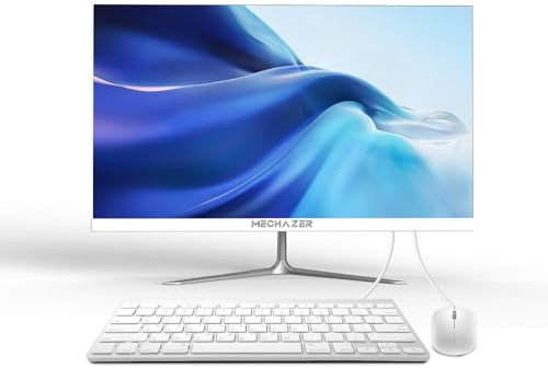 MECHAZER Z3 PC Ordinateur de Bureau Tout-en-Un 23,8 Pouces Intel N5095 Windows 11 Pro, 8 Go DDR3, 512 Go M.2 SSD, 2,4 G / 5,0 G WiFi Bluetooth (Clavier et Souris QWERTY gratuits)