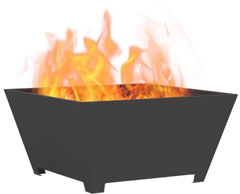 vidaXL Focolare Quadrato Nero 80x80x40 cm Acciaio