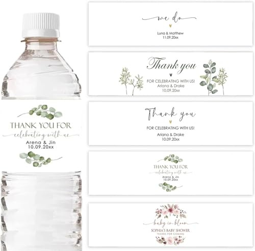 30 Unidades De Etiquetas Adhesivas Personalizadas Para Botellas De Agua Para Bodas, Etiquetas Personalizadas Para Botellas De Agua De Bienvenida Para Despedidas De Soltera, Fiestas De Cumpleaños