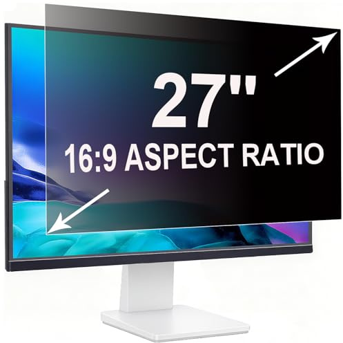 ruord Sichtschutzfolie für 27 Zoll 16:9 (59.7x33.6cm) Monitor - Blaulichtfilter & Blendschutz, Abnehmbar Blickschutzfolie | PC Blickschutzfilter für Büro