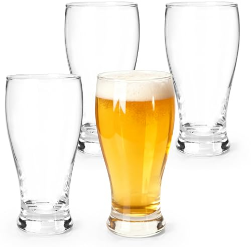 WeeGoo Pint Glasses Set of 4, Clear, 350 ml