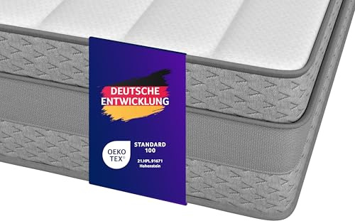 Traumnacht SleepGuard orthopädische 7-Zonen Taschenfederkernmatratze, Härtegrad 3 (H3), 140 x 200 cm, Öko-Tex Zertifiziert, produziert nach deutschem Qualitätsstandard