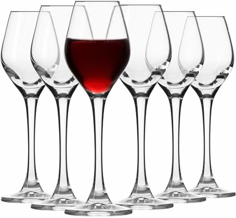 Krosno – Calici da Liquore e Vodka 70 ml – Set da 6 Pezzi – Collezione Splendour – Cristallo Senza Piombo – Forma Slanciata ed Elegante