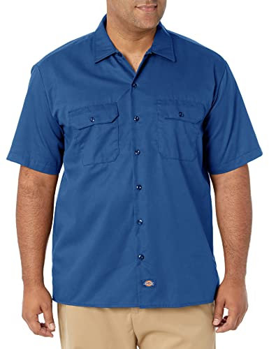 Dickies Men's Work Regular Fit Short Sleeve Casual Shirt, Blue (Royal Blue), XX-Large