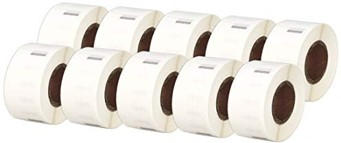 Printing Saver 10x 99017 50 x 12 mm Compatibles Étiquettes dossier suspendu (220 Étiquettes par Rouleau) pour Dymo LabelWriter 310 320 330 4XL 400 450 Turbo/Twin Turbo/Duo & Seiko SLP Etiqueteuses