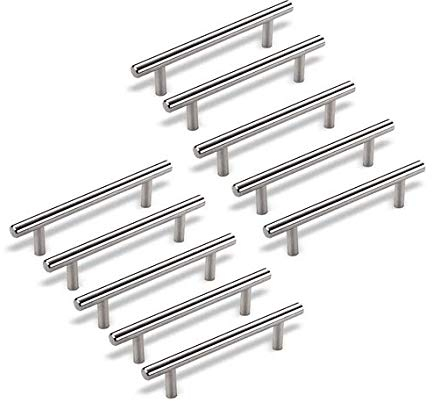 EBETA 10er Bogengriffe Schrankgriffe Möbelgriff Stangengriff Relinggriffe, der Schubladengriff Küchengriff aus Edelstahl Ø 12 mm （Bohrlochabstand - 64 mm）