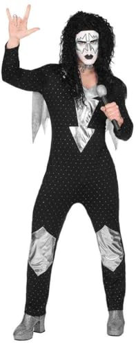W WIDMANN MILANO Party Fashion - Kostüm Heavy Metal Rockstar, Overall, 80er Jahre, Band, Faschingskostüme