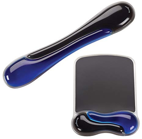 Kensington Duo Gel Mouse & Keyboard Wrist Rest Bundle Set, Ergonomic Keyboard and Mouse Pad With Wrist Support, Cooling Gel, Non-Skid Backing, Blue K52920WW