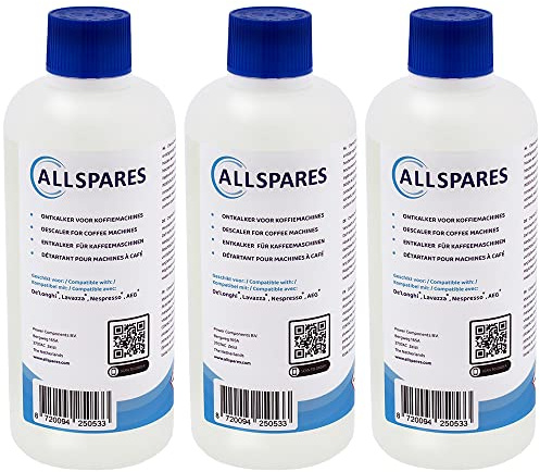 AllSpares Entkalker für Kaffeemaschinen geeignet für Delonghi EcoDecalk DLSC500 und AEG M3BICD200 (500 ml (3er Pack))