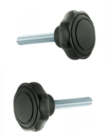 cyclingcolors 2x vite manopola pomello testa plastica asta acciaio M6 M8 serraggio a mano zigrinata filettatura di bloccaggio (M8x20)