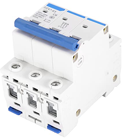 Leitungsschutzschalter 6A,Sicherungsautomat 6A 3 Polig,Interruttore 3 Poli 6A,Zekering AC 400 V 6/10/16/20 A 3-Poliger Miniatur-Leistungsschalter MCB Sicherheitsschalter DZ47-63 (6A)