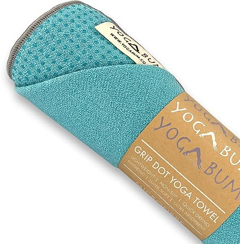 Yogabum Grip Dot Yoga Mat Toallas | Antideslizante | Toalla de yoga ecológica (azul cielo)