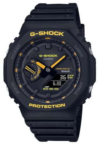 Casio Men's Quartz Analog Watch with Stainless Steel Strap GA-B2100CY-1AER, Black/White, Strip